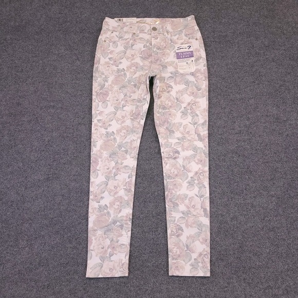 Seven7 Denim - NWT Seven7 Jeans Women Sz 8 (30x30) Tummyless High Rise Skinny Floral MSRP 69